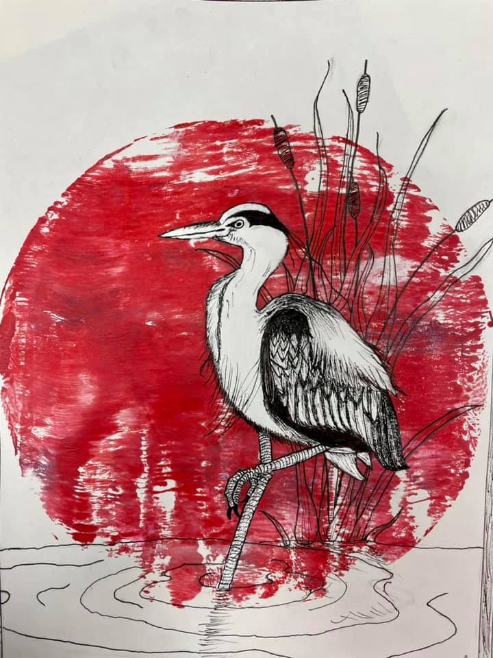 A drawing of a heron I made